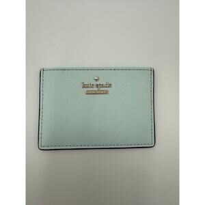 Kate Spade Mint Green Slim Flat Small Credit Card Wallet minimalist holder 4"